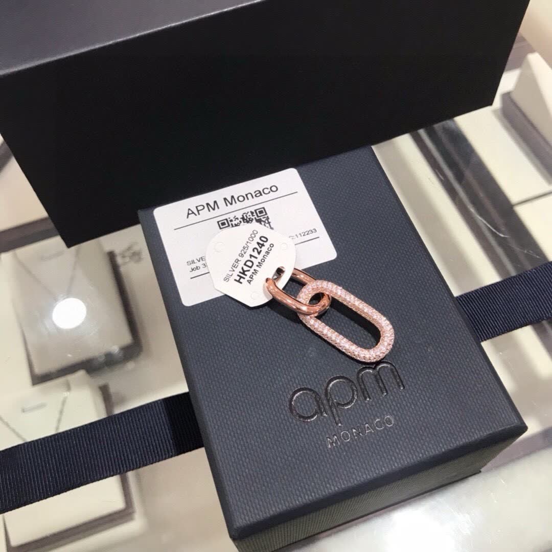 APM Monaco September New Item Officially Licensed Diamond Hoop Earring